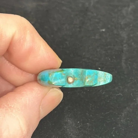 Vintage Turquoise Bear Pendant Native American Indian Jewelry - Picture 2 of 7